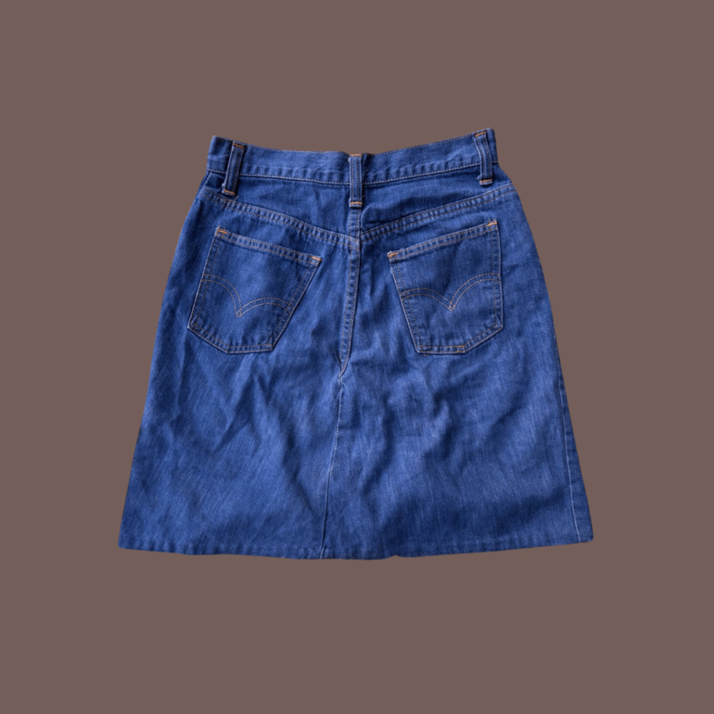 Levi’s For Me Denim Mini Skirt | Dark Wash 70s | Size XS/S | Vintage